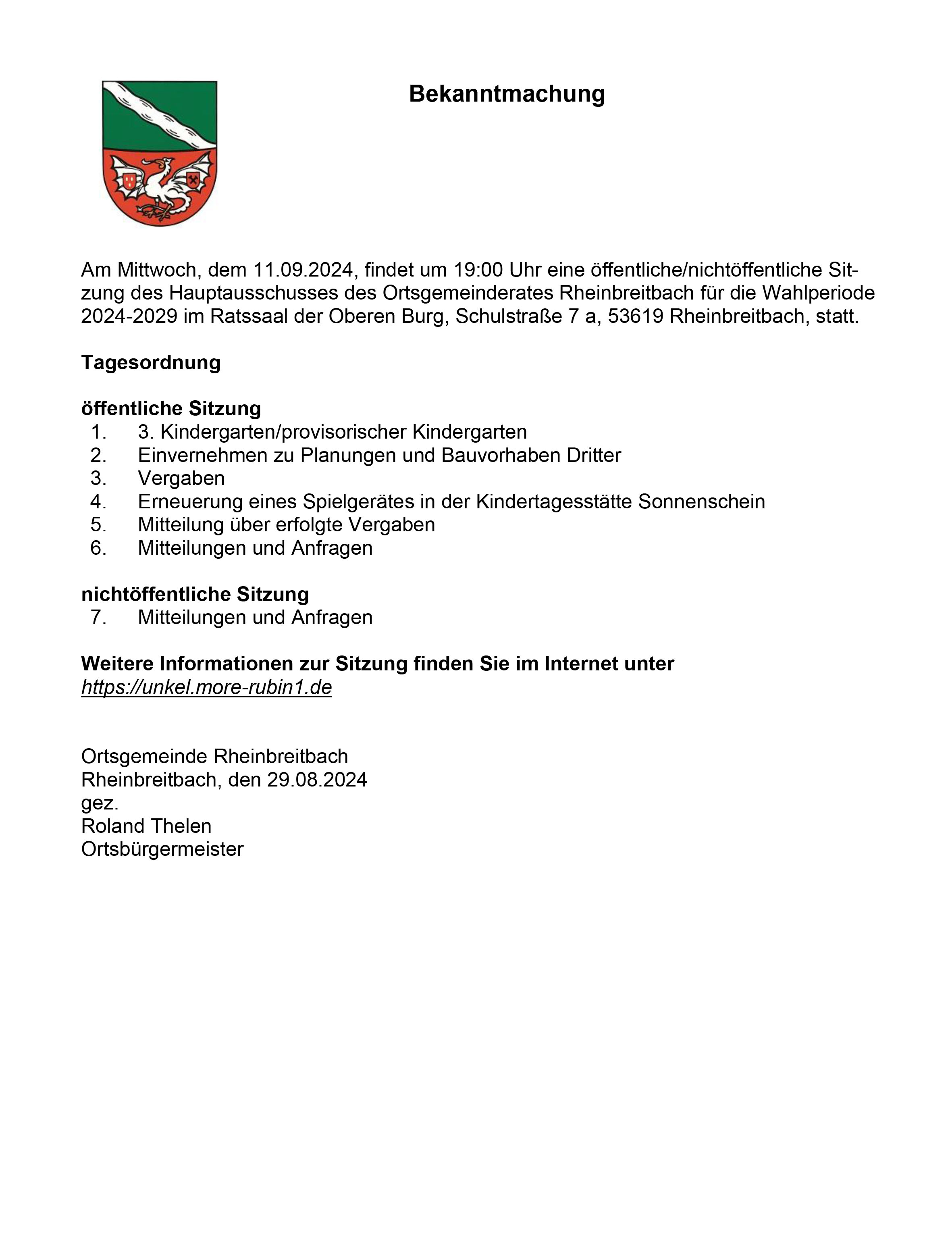 Foto: Verbandsgemeinde Unkel