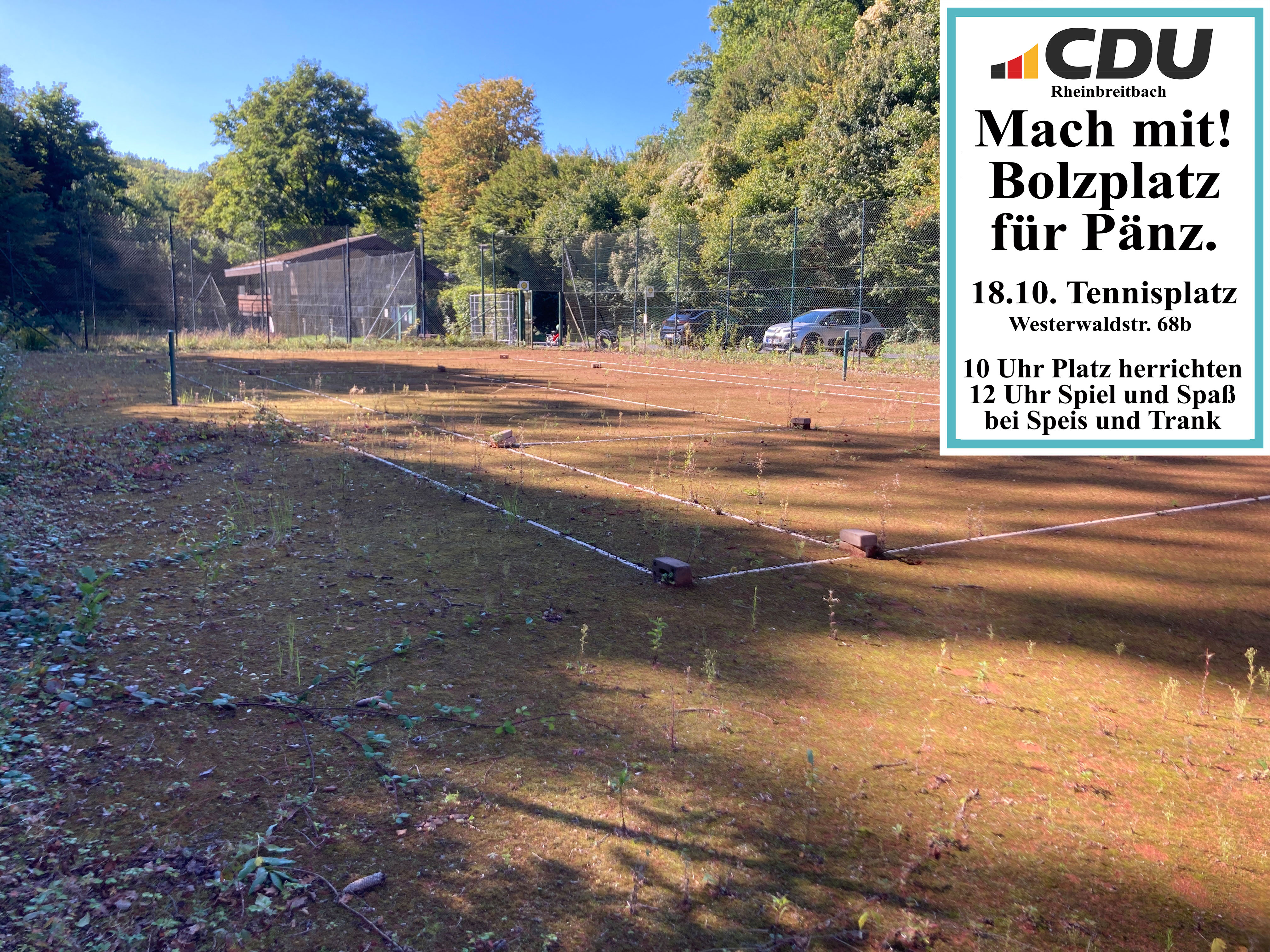 Den Tennisplatz unterhalb der neuen Kita Burgzwerge mchte die CDU Rheinbreitbach zum Bolzplatz herrichten und bittet dabei um Untersttzung.
Foto: Heinz Schmitz